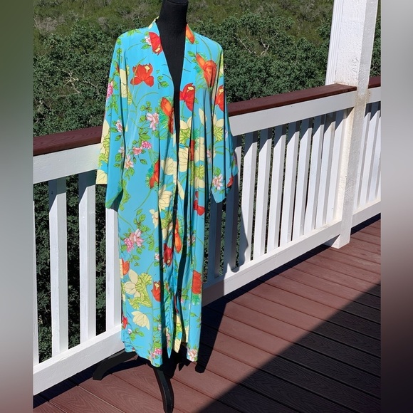 Notations Blue‎ Floral Robe - Picture 2 of 10